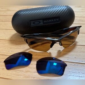 Men’s Oakley Half Jacket Tortoise Frame Sunglasses, Oakley Case, Extra lenses